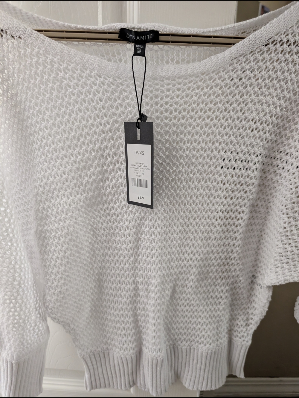 Dynamite White Open Knit Sweater